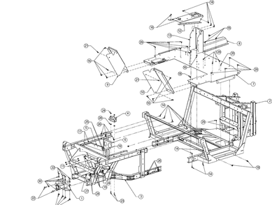 Frame Diagram and Parts List for WTCAB747EFI (37AM48FM010)(2016) Cub Cadet Lawn Tractor Accessories